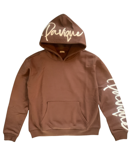 Puffprint Hoodie Brown